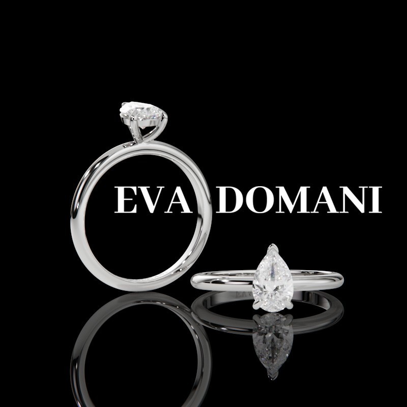 SOLITAIRE DIAMANT FORME POIRE 1