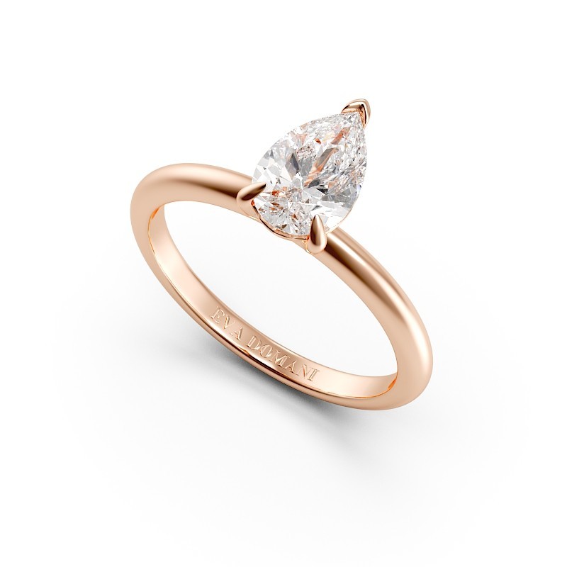 SOLITAIRE DIAMANT FORME POIRE 1
