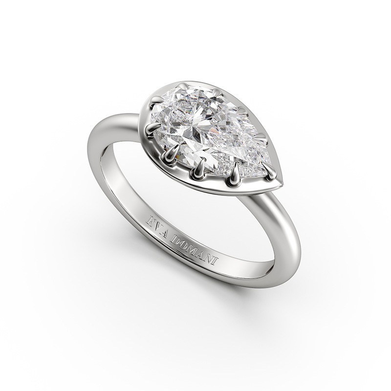 SOLITAIRE DIAMANT FORME POIRE 1