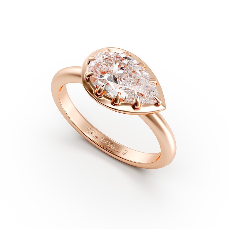 SOLITAIRE DIAMANT FORME POIRE 1