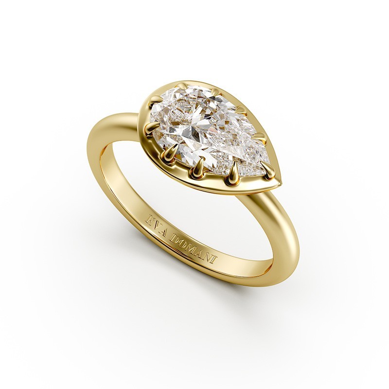 SOLITAIRE DIAMANT FORME POIRE 1