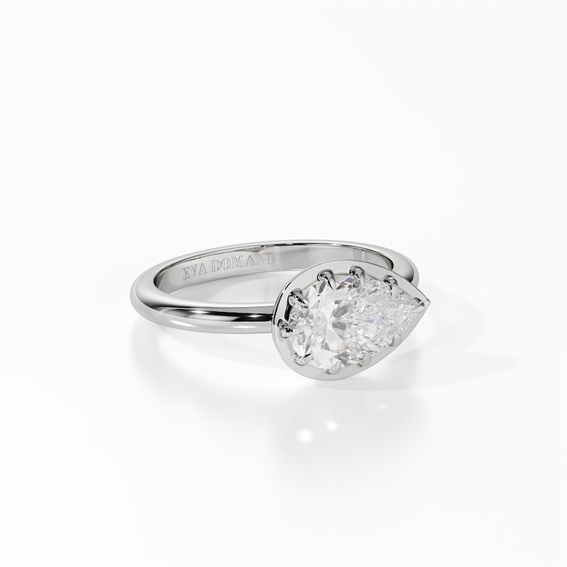 SOLITAIRE DIAMANT FORME POIRE 1