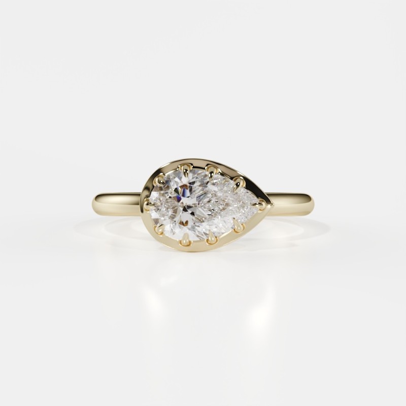 SOLITAIRE DIAMANT FORME POIRE 1