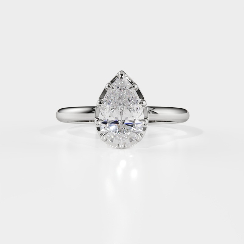 SOLITAIRE DIAMANT FORME POIRE 1