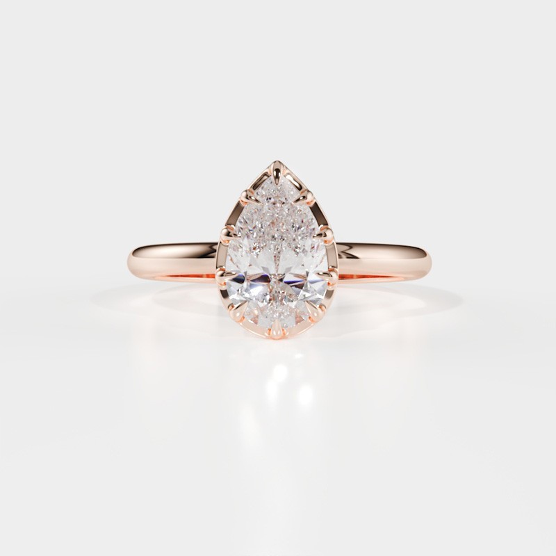 SOLITAIRE DIAMANT FORME POIRE 1