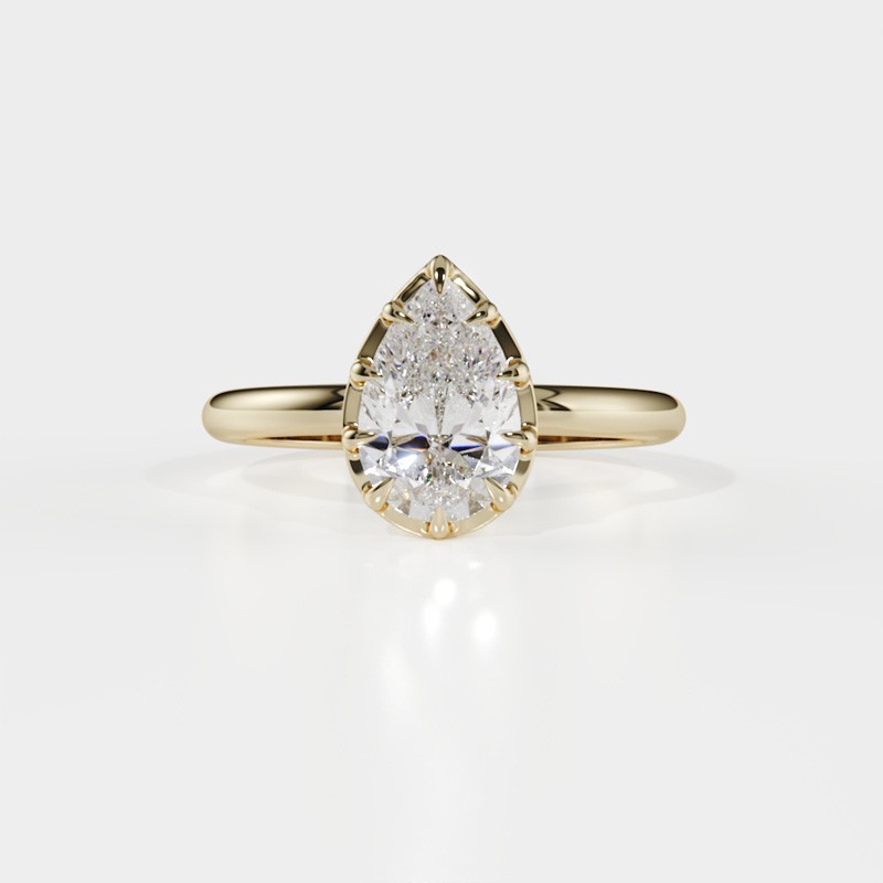 SOLITAIRE DIAMANT FORME POIRE 1