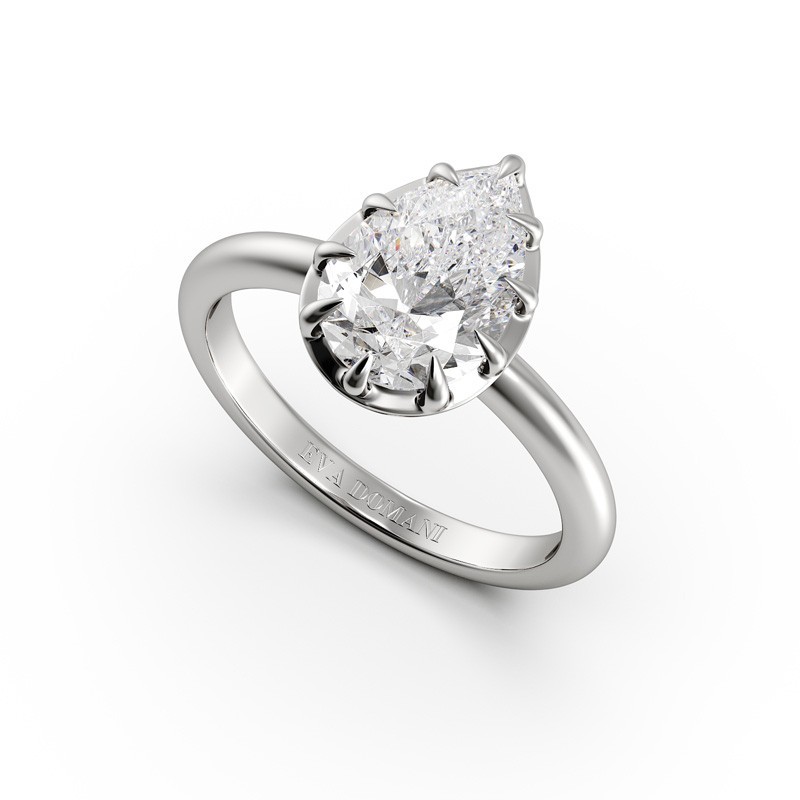 SOLITAIRE DIAMANT FORME POIRE 1
