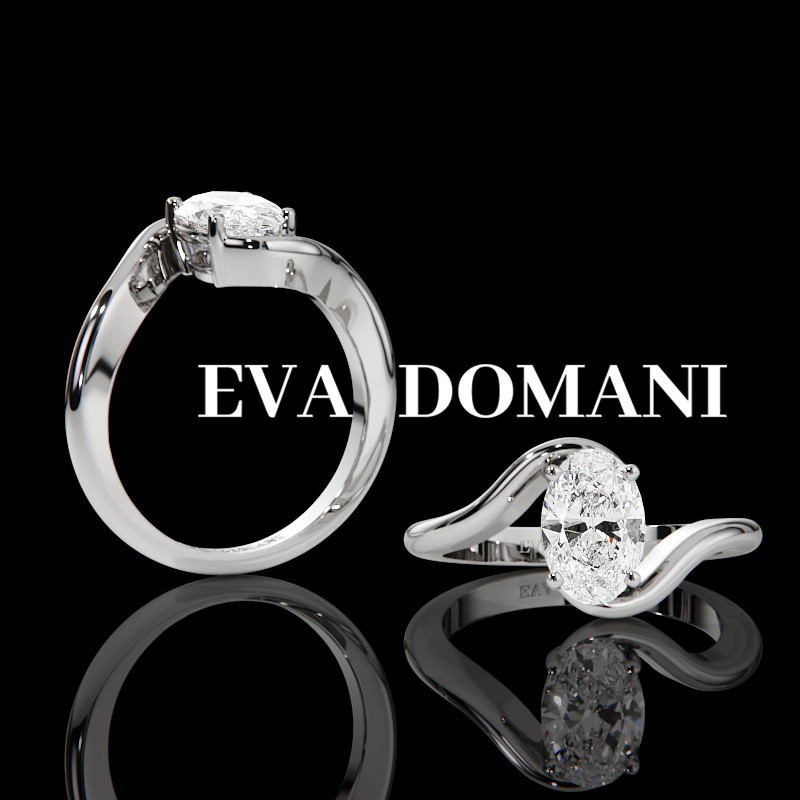 SOLITAIRE DIAMANT FORME POIRE 1