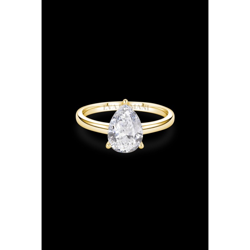 SOLITAIRE DIAMANT FORME POIRE 1