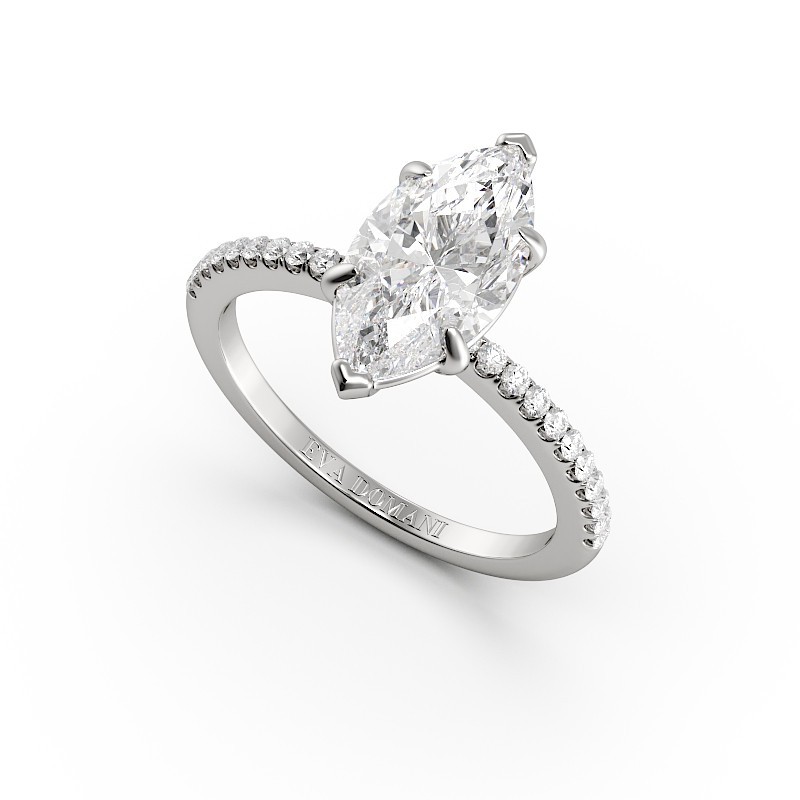 SOLITAIRE SIZE S DIAMANT ACCOMPAGNÉ TAILLE MARQUISE