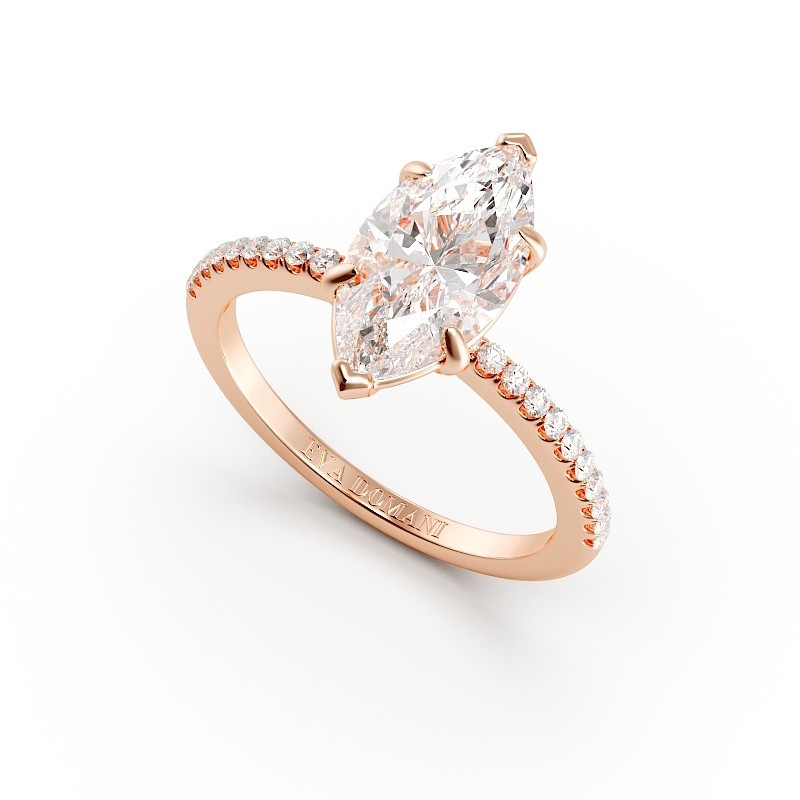 SOLITAIRE SIZE S DIAMANT ACCOMPAGNÉ TAILLE MARQUISE