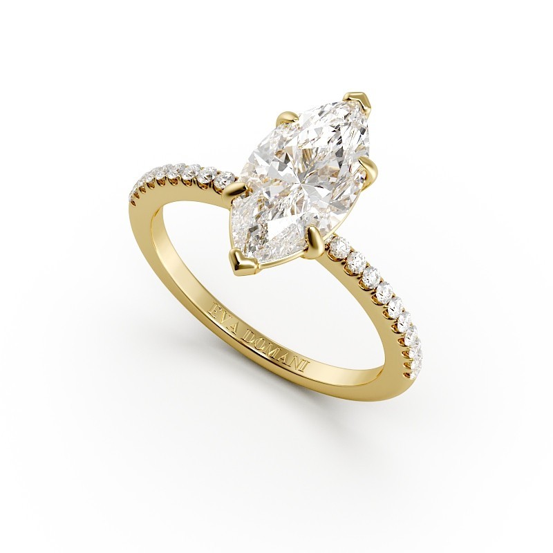 SOLITAIRE SIZE S DIAMANT ACCOMPAGNÉ TAILLE MARQUISE