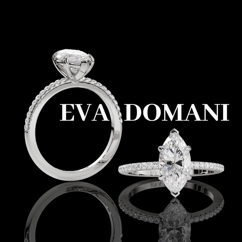 SOLITAIRE SIZE S DIAMANT ACCOMPAGNÉ TAILLE MARQUISE