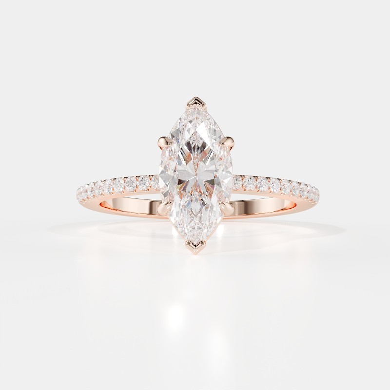 SOLITAIRE SIZE S DIAMANT ACCOMPAGNÉ TAILLE MARQUISE