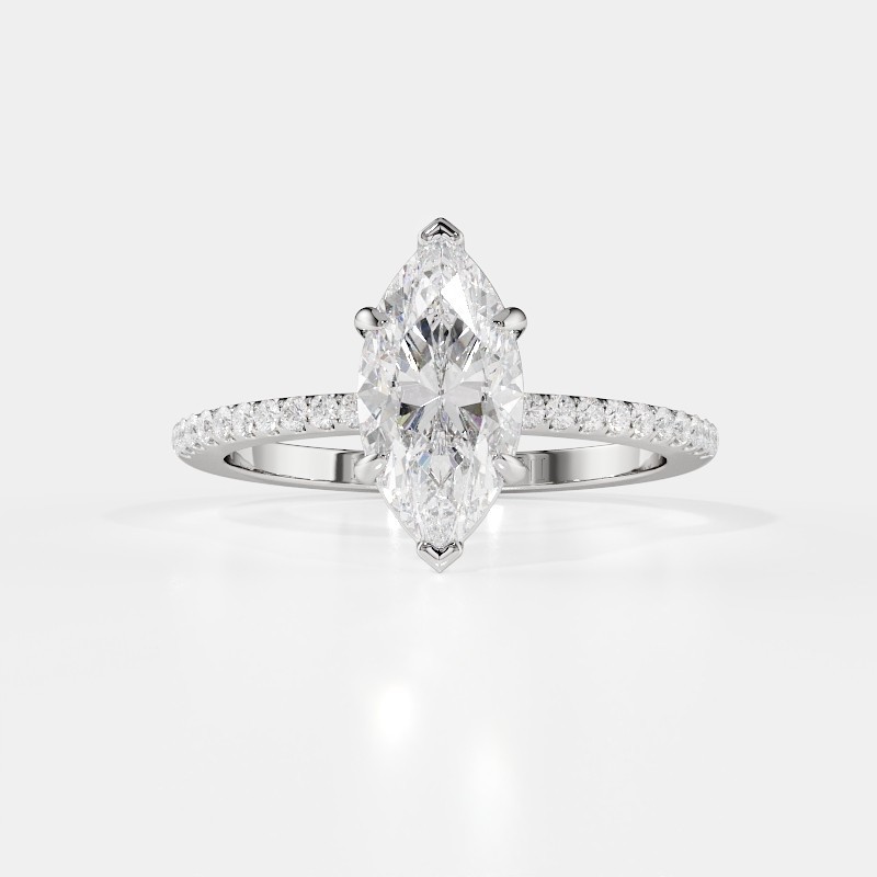 SOLITAIRE SIZE S DIAMANT ACCOMPAGNÉ TAILLE MARQUISE