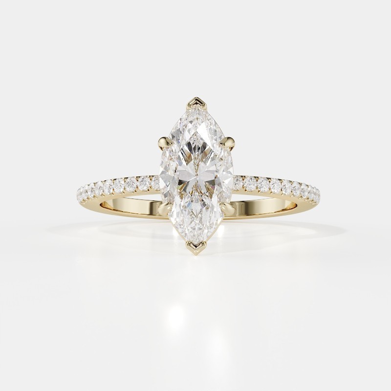 SOLITAIRE SIZE S DIAMANT ACCOMPAGNÉ TAILLE MARQUISE