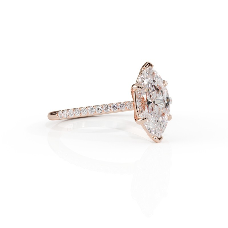 SOLITAIRE SIZE S DIAMANT ACCOMPAGNÉ TAILLE MARQUISE