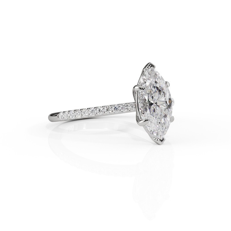 SOLITAIRE SIZE S DIAMANT ACCOMPAGNÉ TAILLE MARQUISE