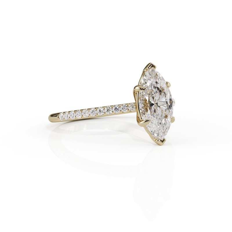 SOLITAIRE SIZE S DIAMANT ACCOMPAGNÉ TAILLE MARQUISE