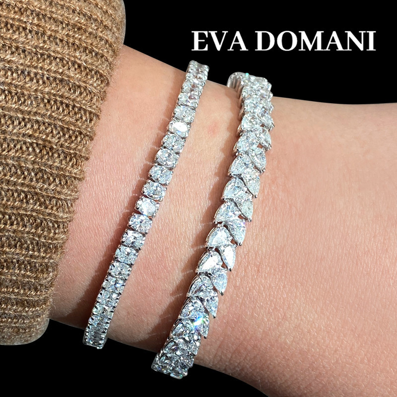 copie de BRACELET RIVIERE BLANC OVALE